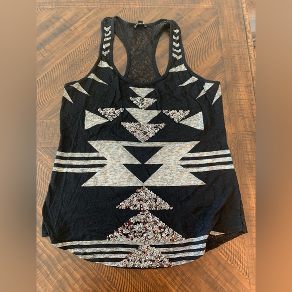 Sequin Razor Back Tank. Size small. - Picture 4 of 7